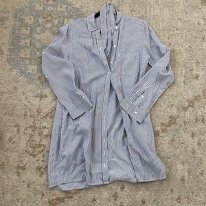 Tie-waist shirt dress